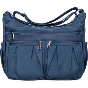 Women Dark Blue-l Nylon Water Resistant Anti Theft Travel Crossbody Shoulder Bag